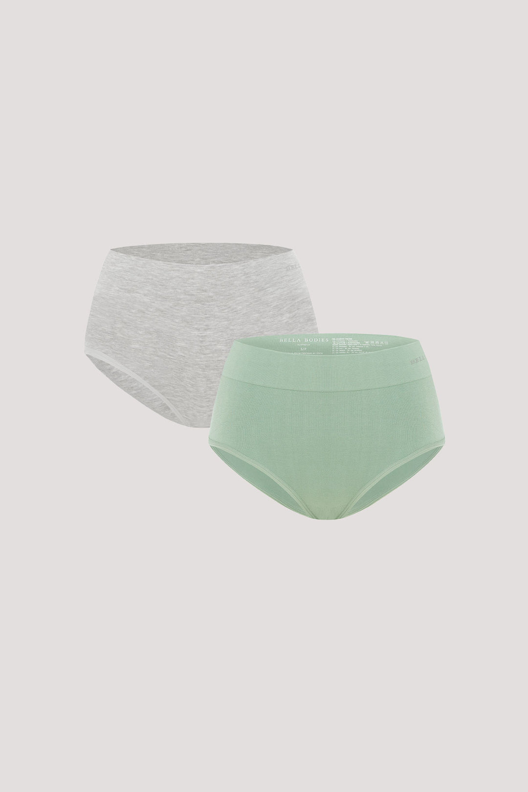  Women's Comfortable Sustainable Bamboo Underwear I Bella Bodies UK I Bamboo Knickers | grey marle and frosty green