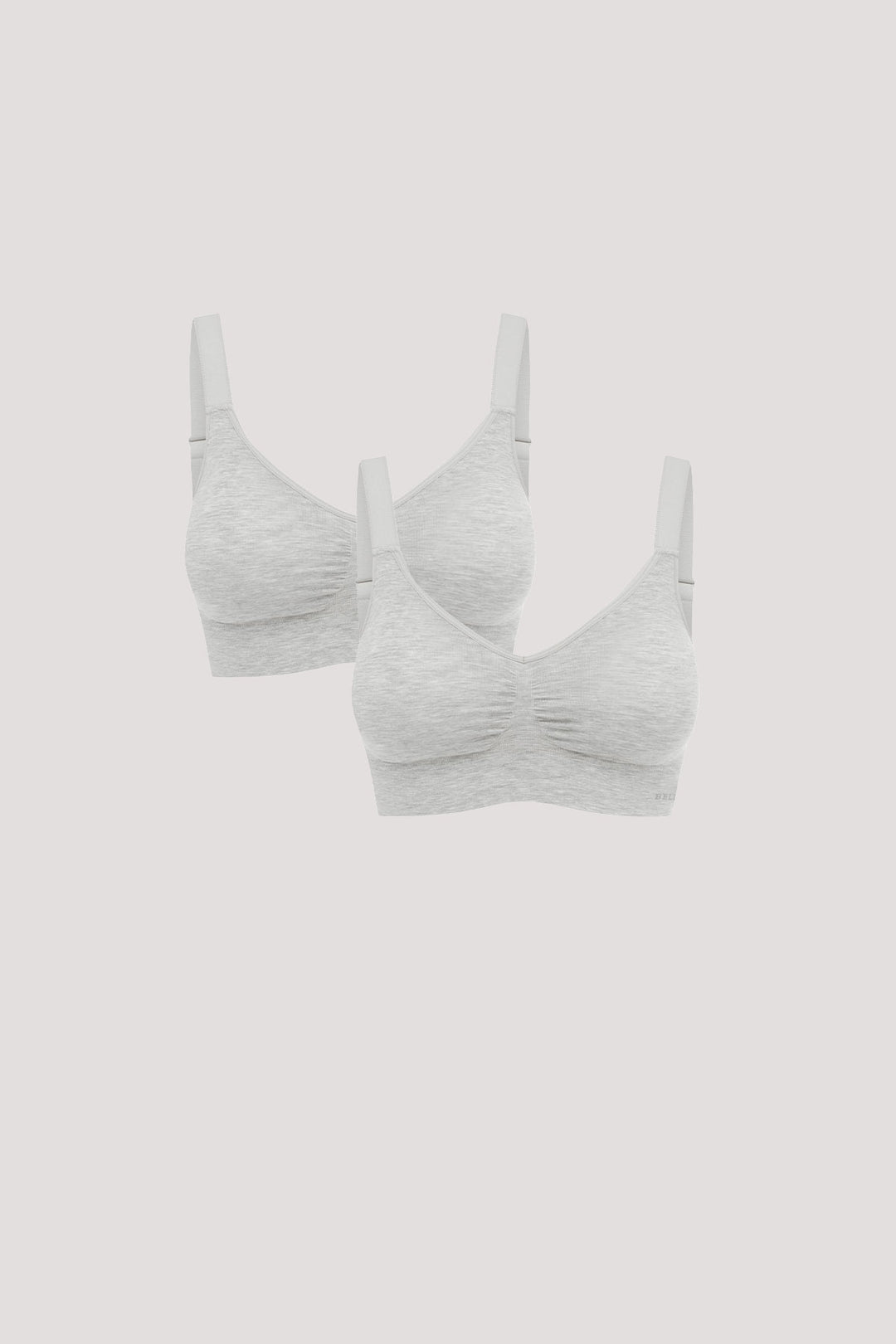 Women's every day bamboo bras | Bella Bodies UK | Bella Bamboo Viscose Adjustable Crop bra 2pk | Grey Marle and Grey Marle