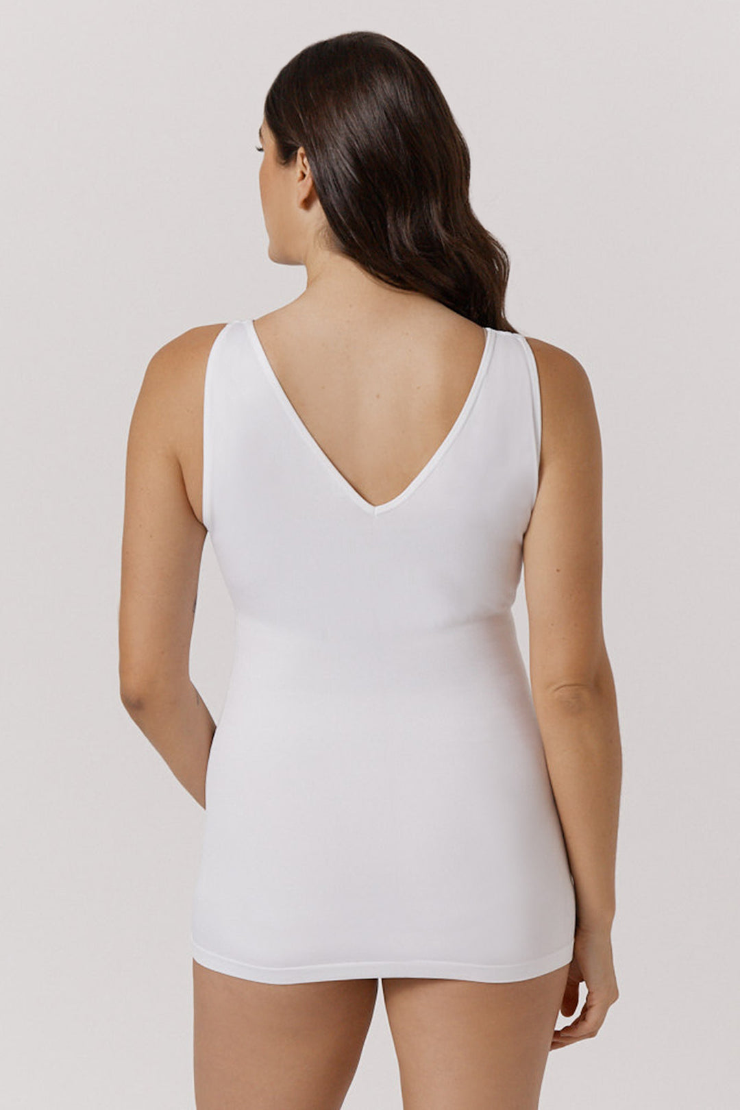 Women's Shaperwear Smoothing Reversible Tank I Bella Bodies UK I White | Back