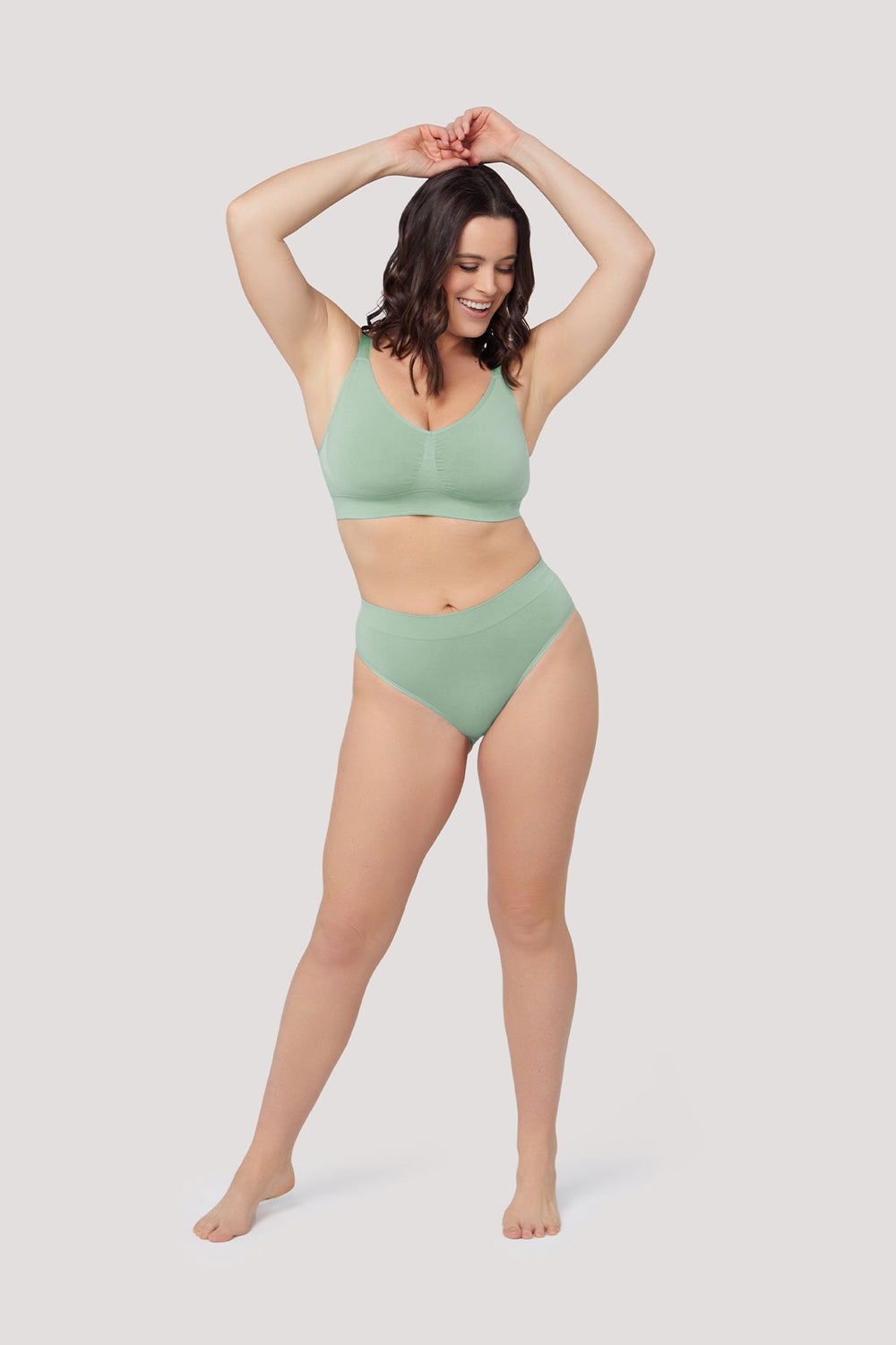 Women's breathable Full Coverage | Bamboo Underwear I Two Pack I Women's Comfortable Sustainable Underwear I Bella Bodies UK I Frosty Green