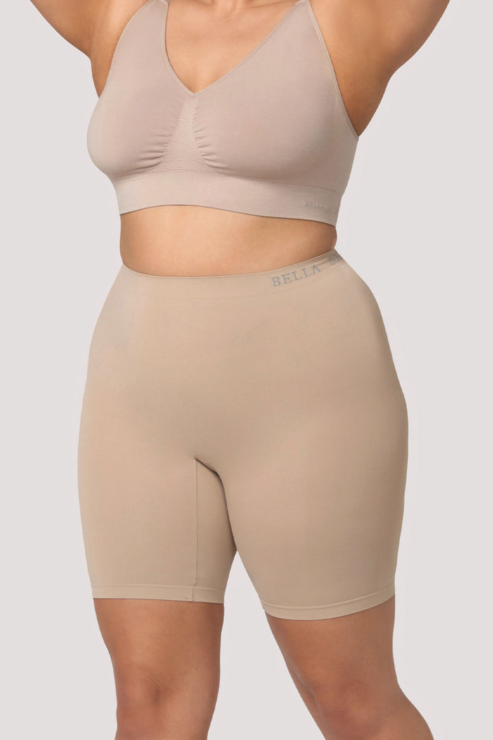 Women's underwear Anti Chafing Shorts | Bella Bodies UK | Sand | Side