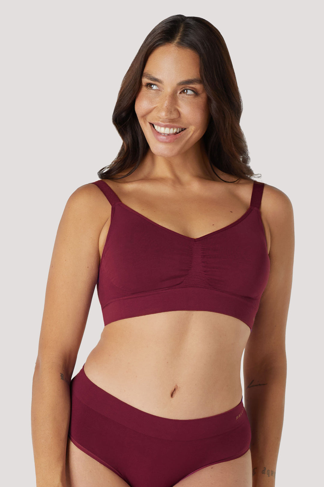 Bamboo Wireless Adjustable Bra I Bella Bodies UK I Cherry Berry | Front